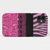 Prachtige elegante girale zebra glitter Case-Mate iPhone case (Achterkant (horizontaal))