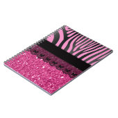 Prachtige elegante girale zebra glitter notitieboek (Linkerzijde)