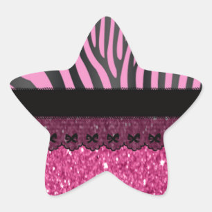 Prachtige elegante girale zebra glitter ster sticker