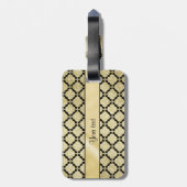 Prachtige elegante Gold en zwarte Symetrische vorm Bagagelabel (Achterkant verticaal)