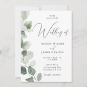 Prachtige elegante groene bruiloft kaart (Voorkant)