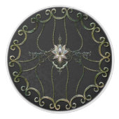 Prachtige elegante lotusbloem. keramische knop (Voorkant)