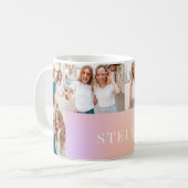 Prachtige elegante pastel aura moderne 6 foto koffiemok (Voorkant links)