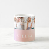 Prachtige elegante pastel aura moderne 6 foto koffiemok (Center)