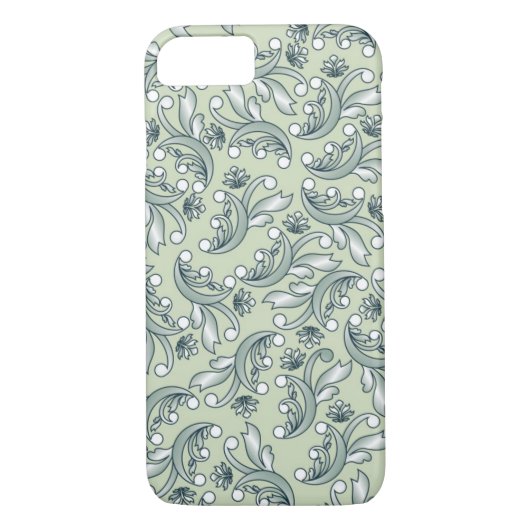 Prachtige elegante pastel bloemenwervelingen Case-Mate iPhone case (Achterkant)