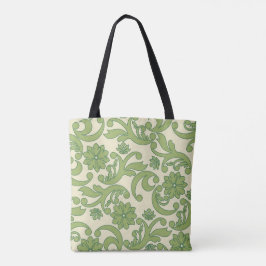 Prachtige elegante pastel bloemenwervelingen tote bag