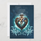 Prachtige elegante steampunk hart. save the date (Achterkant)