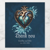 Prachtige elegante steampunk hart. wijn etiket (Enkel label)