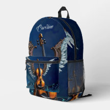Prachtige elegante viool met vleugels.