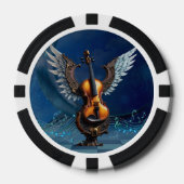 Prachtige elegante viool met vleugels. poker chips (Voorkant)