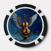 Prachtige elegante viool met vleugels. poker chips (Achterkant)