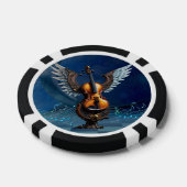 Prachtige elegante viool met vleugels. poker chips (Enkel)