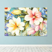 Prachtige elegante voorjaarsbloemen. schilderij canvas afdruk (Insitu (Houten vloer))