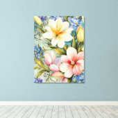 Prachtige elegante voorjaarsbloemen. schilderij canvas afdruk (Insitu (Houten vloer))