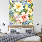 Prachtige elegante voorjaarsbloemen. schilderij canvas afdruk (Insitu (Slaapkamer))