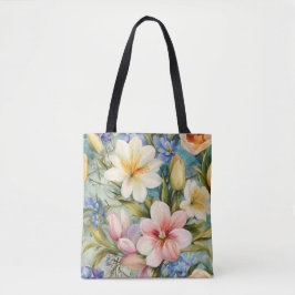 Prachtige elegante voorjaarsbloemen. schilderij tote bag