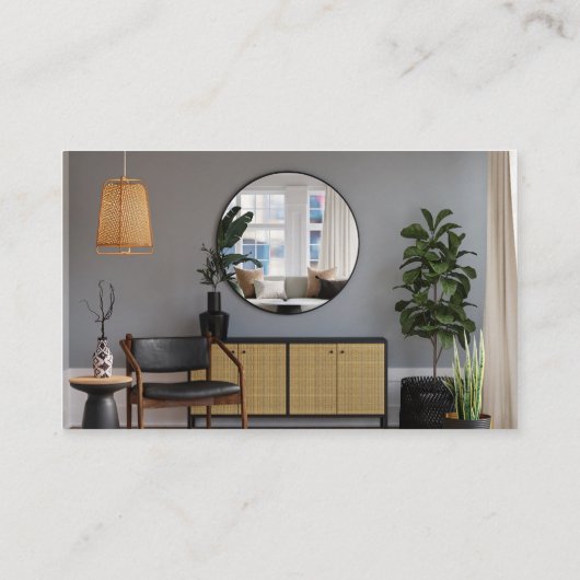 Prachtige elegante weergave van het interieurontwe visitekaartje (Achterkant)