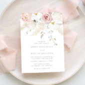 Prachtige elegantie: Blush & White Floral bruiloft Kaart