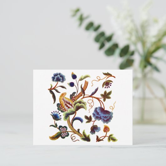 Prachtige Elizabethan Jacobean borduurwerk Briefkaart (Staand voorkant)