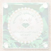 Prachtige Emerald 55e bruiloft Jubileum geschenken Glazen Onderzetter (Achterkant)