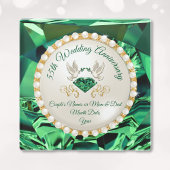 Prachtige Emerald 55e bruiloft Jubileum geschenken Glazen Onderzetter