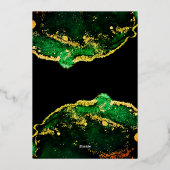 Prachtige Emerald Brons Bruiloft Goud Folie Uitnodiging (Achterkant)