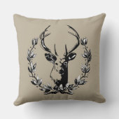 Prachtige  en bijtende deer in Laurel Leaves Kussen (Achterkant)
