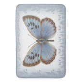 Prachtige en elegante blauwe vlinder badmat (Voorkant Verticaal)