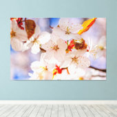 Prachtige en elegante kersenbloesems in de lente canvas afdruk (Insitu (Houten vloer))