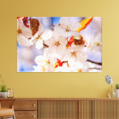 Prachtige en elegante kersenbloesems in de lente canvas afdruk (Insitu (Woonkamer))