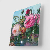 Prachtige en elegante Rozen Vierkante Klok (Hoek)