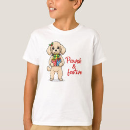 Prachtige en Festieve Honden T-shirt, Fijne Kerst T-shirt