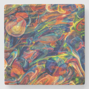 Prachtige en kleurrijke Abstracte kunst Stenen Onderzetter