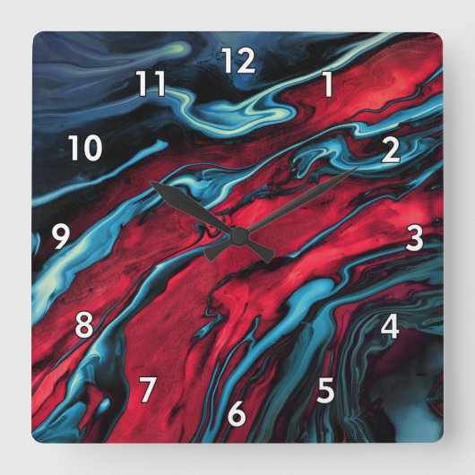 Prachtige en kleurrijke Abstracte kunst Vierkante Klok (Voorkant)