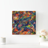 Prachtige en kleurrijke Abstracte kunst Vierkante Klok (Huis)