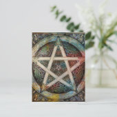 Prachtige en kleurrijke pagan Pentacle Briefkaart (Staand voorkant)