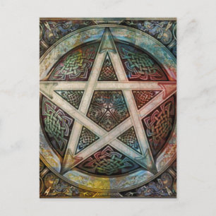 Prachtige en kleurrijke pagan Pentacle Briefkaart