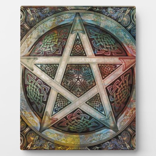 Prachtige en kleurrijke pagan Pentacle Fotoplaat (Voorkant)