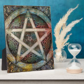 Prachtige en kleurrijke pagan Pentacle Fotoplaat (Zijkant)