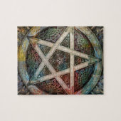 Prachtige en kleurrijke pagan Pentacle Legpuzzel (Horizontaal)