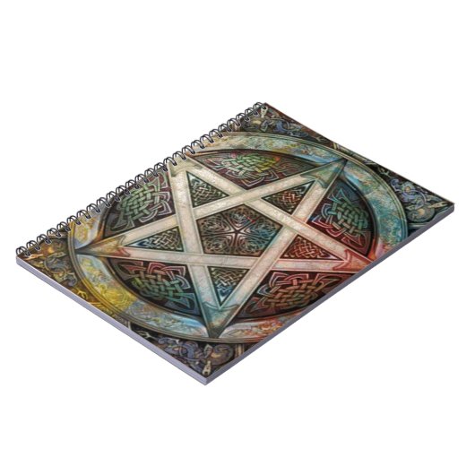 Prachtige en kleurrijke pagan Pentacle Notitieboek (Linkerzijde)