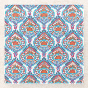 Prachtige en kleurrijke Paisley Pattern Glazen Onderzetter