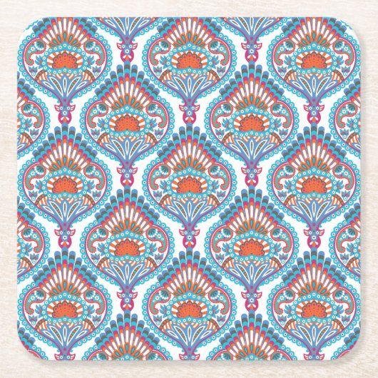 Prachtige en kleurrijke  Paisley Pattern Kartonnen Onderzetters (Voorkant)