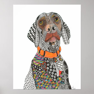 Prachtige en kleurrijke Weimaraner Poster - 16 x 2