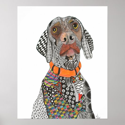 Prachtige en kleurrijke Weimaraner Poster - 16 x 2 (Voorkant)