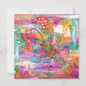 Prachtige en kleurrijke Wenskaart van Lobster (Voorkant)