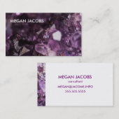 Prachtige en Paarse Crystal Geode Visitekaartje (Voorkant / Achterkant)