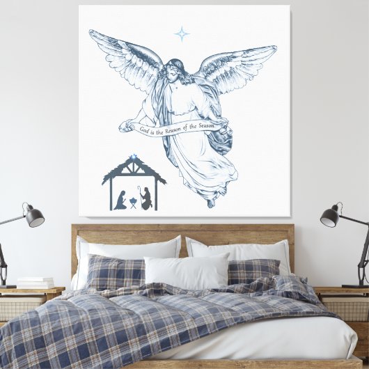 Prachtige Engel met bericht Canvas Afdruk (Insitu (Slaapkamer))