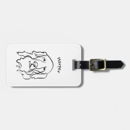 Prachtige ernstige Gouden Retriever Bagagelabel