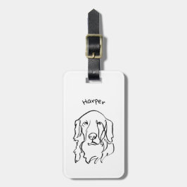Prachtige ernstige Gouden Retriever Bagagelabel